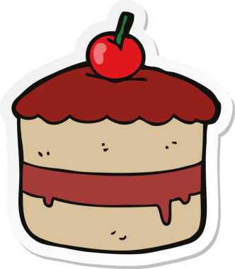 Bir insan tarafından çizilmiş bir karikatür pastasının etiketi.