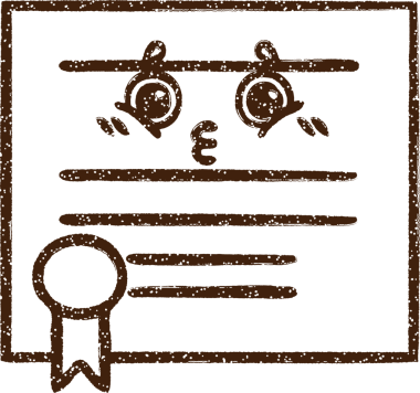 Bir insan tarafından çizilmiş Sertifika Kömürü Çizimi