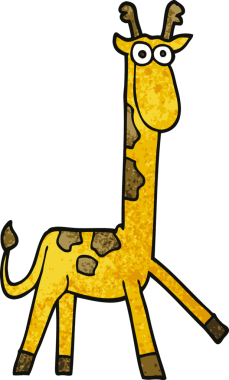 Bir insan tarafından çizilmiş komik zürafa.