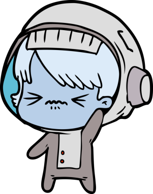 Bir insan tarafından çizilmiş kızgın uzay kızı.