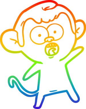 gökkuşağı gradyan çizgi çizimi bir insan tarafından çizilmiş bir maymun tarafından şok edildi