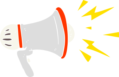 Bir insan tarafından çizilen hoparlörün düz renk çizimi