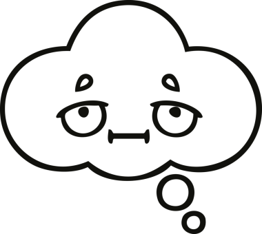 Bir insan tarafından çizilmiş bir düşünce baloncuğunun çizgi çizimi