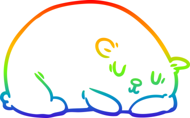 Uykulu bir kutup ayısının bir insan tarafından çizilmiş gökkuşağı gradyanı çizimi