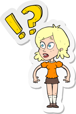 Bir insan tarafından çizilmiş bir karikatür çıkartması.