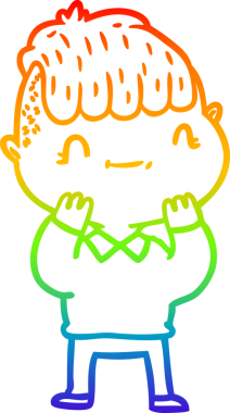 Gökkuşağı gradyan çizimi bir insan tarafından çizilmiş bir çizgi film karakteri.