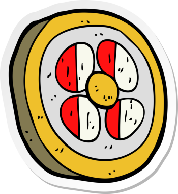 Bir insan tarafından çizilmiş bir ortaçağ kalkanının çıkartması.