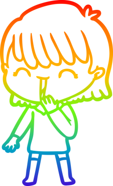 gökkuşağı gradyan çizimi bir insan tarafından çizilmiş bir karikatür kadın