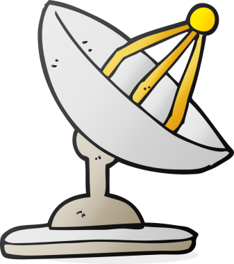 Bir insan tarafından çizilmiş serbest çizim uydu anteni.