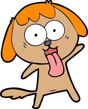 Bir insan tarafından çizilmiş şirin bir çizgi film köpeği.