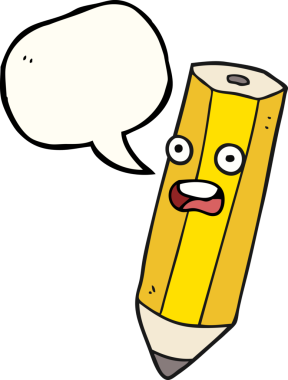 Bir insan tarafından çizilmiş mutlu serbest konuşma balonu karikatürü.