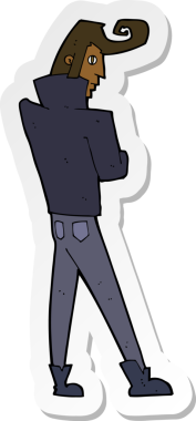 Bir insan tarafından çizilmiş havalı bir adamın çıkartması.