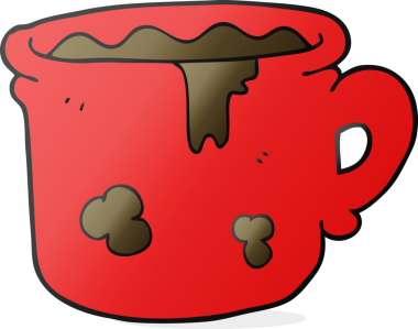 Bir insan tarafından çizilmiş eski bir kahve fincanı.