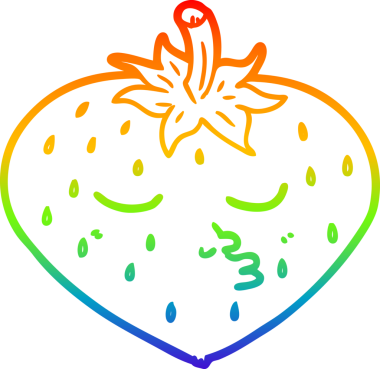 Bir insan tarafından çizilmiş bir çilek karikatürü gradyan çizimi