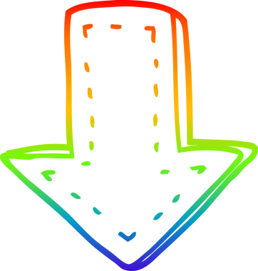 gökkuşağı gradyan çizgi çizimi Bir insan tarafından çizilmiş ok