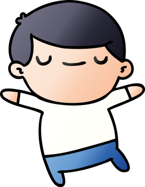 Kawaii 'nin gradyan çizimi. Bir insan tarafından çizilmiş yaşlı yakışıklı bir adam.