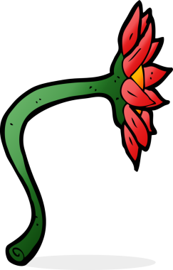 Bir insan tarafından çizilmiş karikatür çiçeği