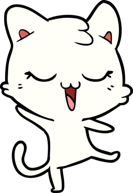 Bir insan tarafından çizilmiş çizgi film kedisi.