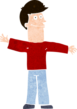 Bir insan tarafından çizilmiş mutlu bir adam.