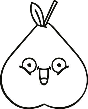 Bir insan tarafından çizilmiş bir armut çizimi.