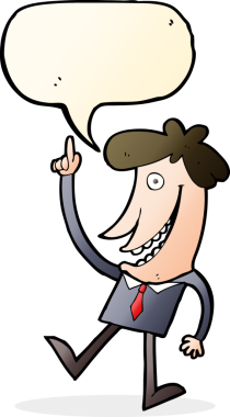 Bir insan tarafından çizilmiş konuşma baloncuğu fikri olan bir çizgi film adamı.