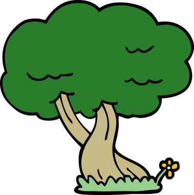 Bir insan tarafından çizilmiş karalama ağacı.