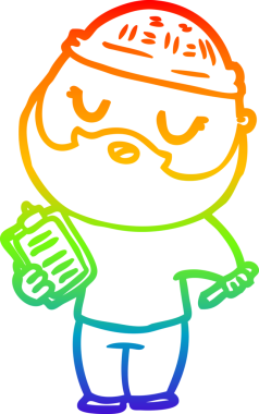 Bir insan tarafından çizilmiş sakallı bir karikatür çizimi.