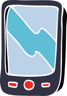 bir insan tarafından çizilmiş karalama cep telefonu.