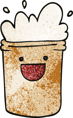 Bir insan tarafından çizilmiş mutlu içecekler.