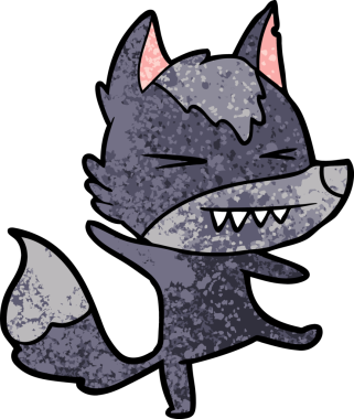 Bir insan tarafından çizilmiş kızgın kurt çizgi filmi.