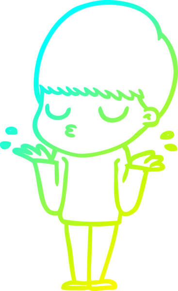 Bir çizgi film karakteri çizen soğuk gradyan bir çocuk bir insan tarafından çizilmiş.