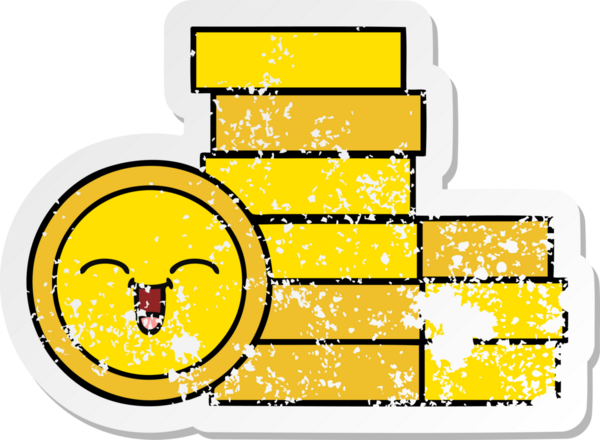 Bir insan tarafından çizilmiş bozuk paraların sıkıntılı çıkartması.