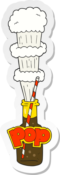 Bir insan tarafından çizilmiş gazlı içecek şişesinin çıkartması.