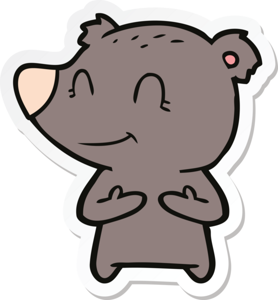 Bir insan tarafından çizilmiş dost canlısı bir ayı karikatürü.