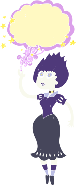 Bir insan tarafından çizilmiş vampir kızın düz renk çizimi