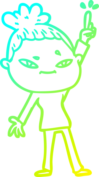 Bir insan tarafından çizilmiş bir karikatür kadın çizimi.