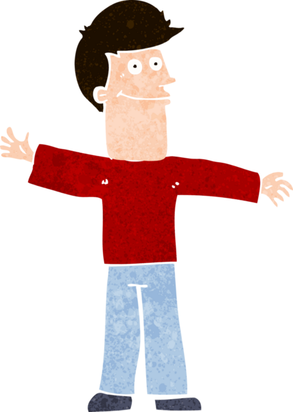 Bir insan tarafından çizilmiş mutlu bir adam.