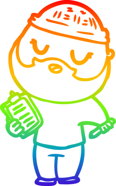 Bir insan tarafından çizilmiş sakallı bir karikatür çizimi.