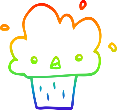 Gökkuşağı gradyan çizgisi bir insan tarafından çizilmiş bir kek.