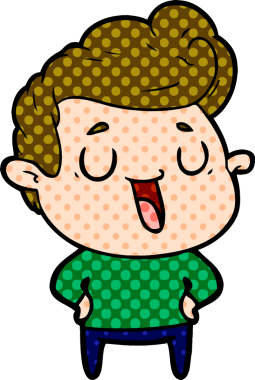 Bir insan tarafından çizilmiş mutlu çizgi film adamı.