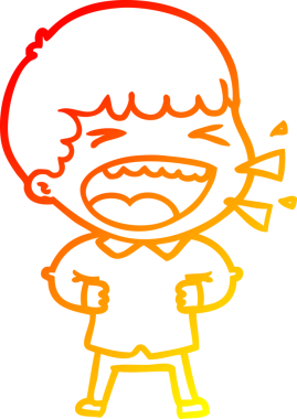 Bir insan tarafından çizilmiş gülen adamın sıcak çizgi çizimi.