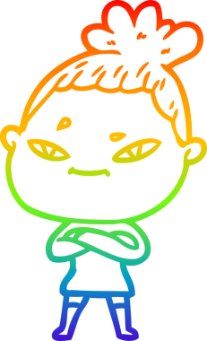 gökkuşağı gradyan çizimi bir insan tarafından çizilmiş bir karikatür kadın