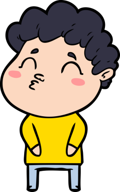 Çizgi film adamı somurtuyor Bir insan tarafından çizilmiş