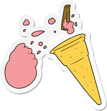 Bir insan tarafından çizilmiş karikatür dondurma etiketi.