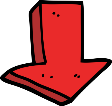 Bir insan tarafından çizilmiş karalama oku.