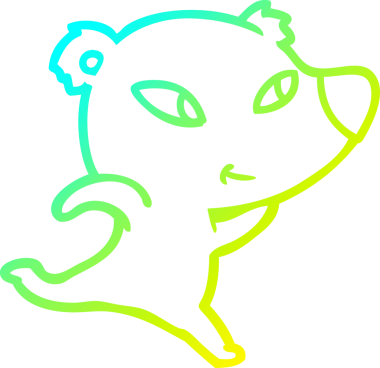 Bir insan tarafından çizilmiş şirin bir kutup ayısının soğuk çizgi çizimi.