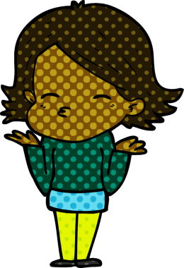 Bir insan tarafından çizilmiş, kafası karışık bir kadın.