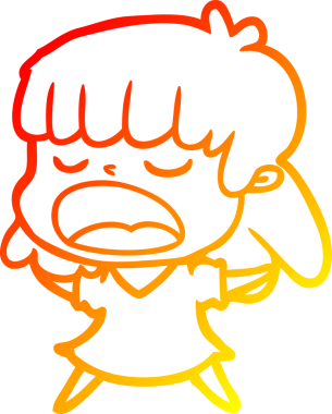 Bir insan tarafından yüksek sesle çizilmiş bir çizgi film kadını çizimi.