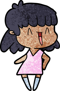 Bir insan tarafından çizilmiş karikatür kadın.