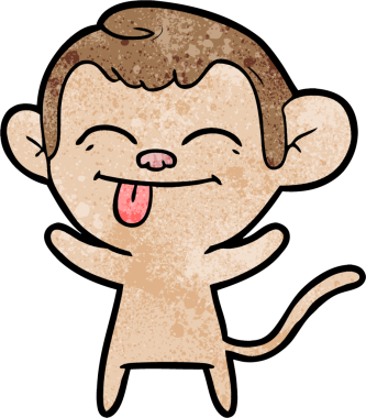 Bir insan tarafından çizilmiş komik çizgi maymun.